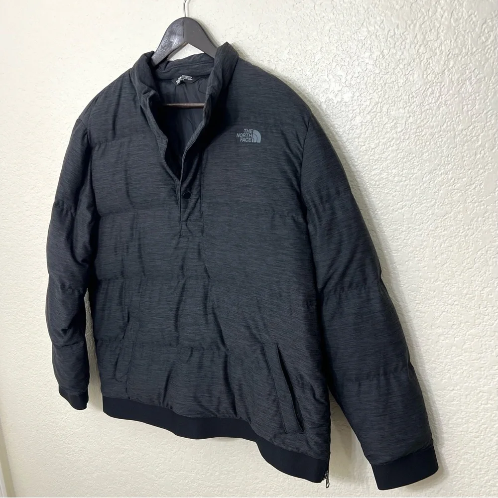 The North Face 550 Puffer Goose Down Filled Black 1/4 Snap Jacket Men's Large